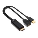 CLUB3D HDMI 2.0 TO DISPLAYPORT 1.2 4K60HZ HDR M/F ACTIVE ADAPTER Czarny