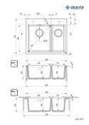 Zlewozmywak 1,5-komorowy Deante Eridan bez ociekacza ZQE_N503
