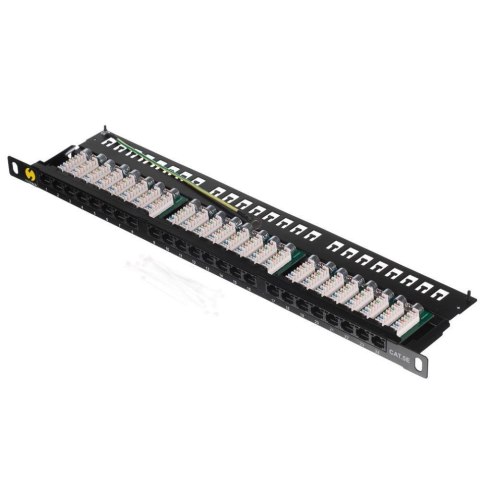 Patch panel 19'' Netrack 24-porty kat. 5e UTP, 0,5U/1U z półką