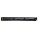 Patch panel 19'' Netrack 24-porty kat. 6 UTP, z półką