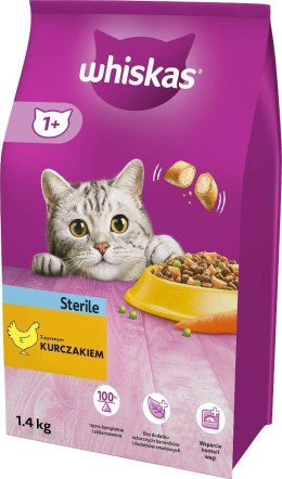 WHISKAS Sterile z kurczakiem - sucha karma dla kotów - 1,4 kg