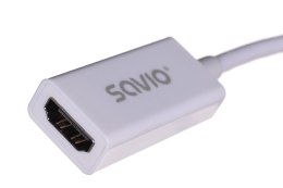 Adapter SAVIO cl-57 (Mini DisplayPort M - HDMI F; 0,10m; kolor biały)