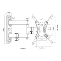 MACLEAN UCHWYT DO TELEWIZORA LUB MONITORA, MAX. VESA 200X200, 23-43", 30KG, CZARNY MC-418