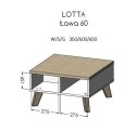 Ława LOTTA 60 biały+ dąb sonoma