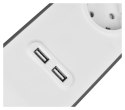 Listwa zasilająca Belkin Power Surge 4-PORT + 2xUSB-A 2m Grey/White Schuko