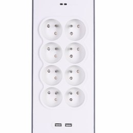 Listwa zasilająca Belkin Power Surge 8-PORT + 2xUSB-A 18W 900J 2m Grey/White