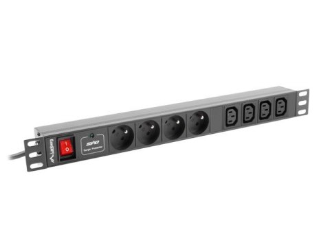 Listwa zasilająca Lanberg PDU-04E04I-0200-BK (2m; kolor czarny)