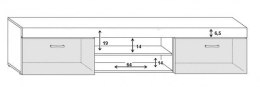 Szafka RTV 200 SAMBA (Unit 8) biały/czarny połysk
