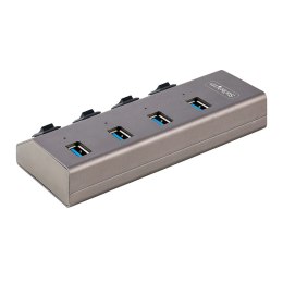 StarTech.com 5G4AIBS-USB-HUB-EU huby i koncentratory USB 3.2 Gen 1 (3.1 Gen 1) Type-B 5000 Mbit/s Szary