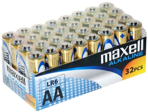 MAXELL Bateria alkaliczna ALKALINE LR06 AA FOLIA karton 32 sztuki (8 zgrzewek po 4 sztuki)