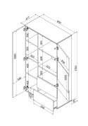 Witryna ALMA 90x41,5xH170 kaszmir