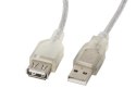 Kabel Lanberg CA-USBE-12CC-0018-TR (USB 2.0 M - USB 2.0 F; 1,8m; kolor biały)