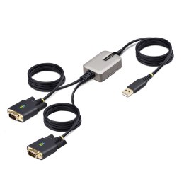 StarTech.com 2P6FFC-USB-SERIAL zmieniacz płci / kabli USB-A 2 x DB-9 RS-232 Czarny, Szary