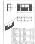 Komoda MICHELLE 178x35-47xH82 czarny/dąb viking