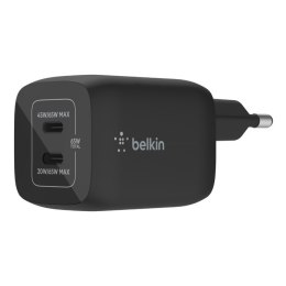 Ładowarka Belkin BoostCharge Pro Dual USB-C PD 3.0 PPS GaN Wall Charger 65W Black