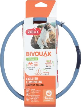 ZOLUX Obroża LED silikon BIVOUAK niebieska