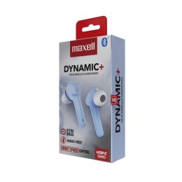 MAXELL DYNAMIC+ Słuchawki bezprzewodowe, dotykowe, USB Type C, niebieskie