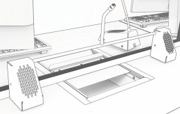 CONTACTA INTERKOM STS-K001L-B, ZESTAW (WZMACNIACZ, MODUŁ DLA INTERESANTA, MODUŁ DLA OBSŁUGI, ZASILACZ, PĘTLA INDUKCYJNA)