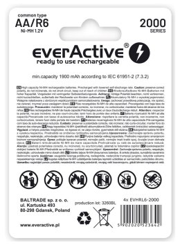 Zestaw akumulatorków everActive EVHRL6-2000 (2000mAh ; Ni-MH)