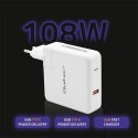 Qoltec Ładowarka GaN FAST 108W | 5-20V | 3-4.7A | USB C | Biała