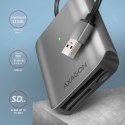 Axagon CRE-S3 External card reader USB-A 3.2 Gen 1 3-slot & lun SD/microSD/CF czytnik kart USB 3.2 Gen 1 (3.1 Gen 1) Type-A Szar