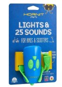 Lampka rowerowa z klaksonem HORNIT Mini GREEN - BLUE 5353GRBU