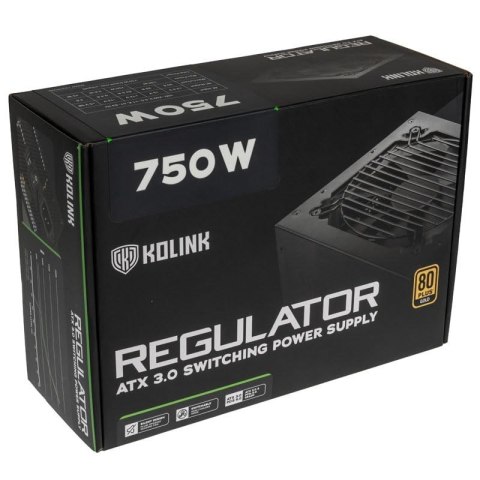 Zasilacz Kolink Regulator 80 PLUS Gold, ATX 3.0, PCIe 5.0, modułowy - 750 W