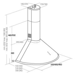 Okap kominowy AKPO WK-4 DANDYS 50 BIAŁY (500mm; kolor biały)