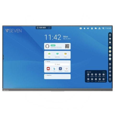 V7 IFP7502-V7PRO tablica interaktywna 190,5 cm (75") 3840 x 2160 px Ekran dotykowy Czarny USB / Bluetooth