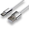 Kabel zasilający everActive CBS-1CW (USB - USB typu C ; 1m; kolor biały)