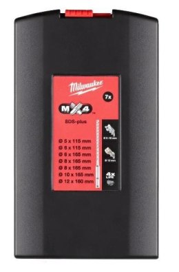 MILWAUKEE WIERTŁO SDS PLUS MX4 KPL. 7szt