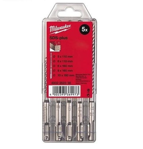 MILWAUKEE WIERTŁO SDS PLUS M2 KPL. 5szt. /5-6x110mm - 6-8-10x160mm/.