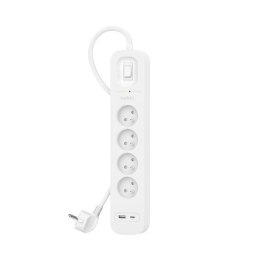 Listwa zasilająca Belkin Power Surge 4-PORT + 1xUSB-A +1xUSB-C 2.4A PD 525J 2m White