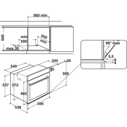 Hotpoint FI7 861 SH BL HA Kuchenka elektryczna 73 l 3650 W Czarny A+