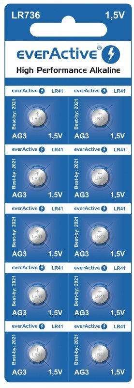 EVERACTIVE BATERIE ALKALICZNE MINI G3 LR736 LR41, BLISTER 10 SZT. EVAG3